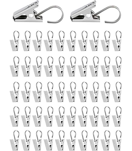 Lot De 100 Clips Pour Rideaux En Acier Inoxydable - Multifonction, Résistants - Pour Salon, Salle De Bain, Bureau - 12