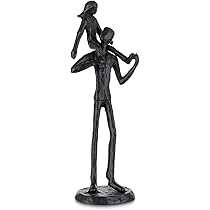 Papa en dochter ijzeren beeldje - vader en dochter bond sculptuur, expressief beeld voor woonkamerdecoratie, doordachte aandenken