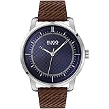 Hugo Orologio Analogico al Quarzo da Uomo con Cinturino in Pelle Marrone - 1530100