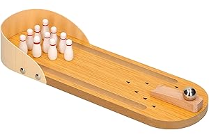 ATOZ Padgett Bros 8212 Wooden Bowling, Brown, Large