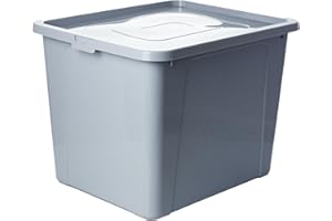 EDANTI Pojemnik Pudło Plastikowe Pojemniki Z Pokrywą MultiBox (30 L Szary)