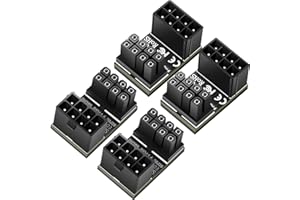 Xiatiaosann 4 PCS ATX 8 pines hembra a 8 pines macho adaptador en ángulo de 180 grados, conector de cable de alimentación GPU para tarjeta gráfica de escritorio