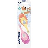 Jordan | Step 1 | Baby Toothbrush 0-2 Years | Original with Extra Soft Bristles, Soft Bite Ring for Gums and Easy Grip | Pack