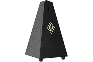 Wittner Metronome Taktell Forme Pyramide Système Maelzel Série 855 - Boîtier en plastique - Avec cloche - Noir - Mécanique à remonter - Pas de piles nécessaires - Fabriqué en Allemagne
