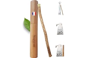 NAGUÈRE Siwak Naturel – 1 Baton de Miswak Sec + Étui | Sans Conservateur & Écologique Sans Plastique | Dents Blanches & Haleine Fraîche | Sans Conservateur et Écologique – Disponible en Différentes Quantités