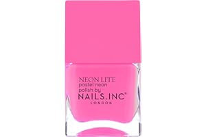 Nails Inc - ELECTRIC PARADE Neon Nail Polish - Pastel Neon Pink - Long-Lasting Formula & Shiny Finish - Cruelty Free & Easy to Use - Perfect Manicure, Trendy Nail Art