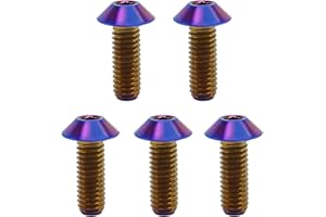 RISON-Titanium 5 Pezzi Bulloni in Titanio M5x0.8x12mm, Bulloni a Brugola Testa a Cupola con Esagono Incassato, Viti a Testa Cilindrica, Ferramenta Elementi di Fissaggio per Bicicletta, Moto