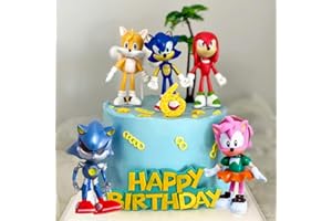 Jofiesu Cartoon Birthday Cake Toppers,Cartoon Party Decorations - cake topper cupcake toppers for kid, Birthday Party Decorations (blue red)