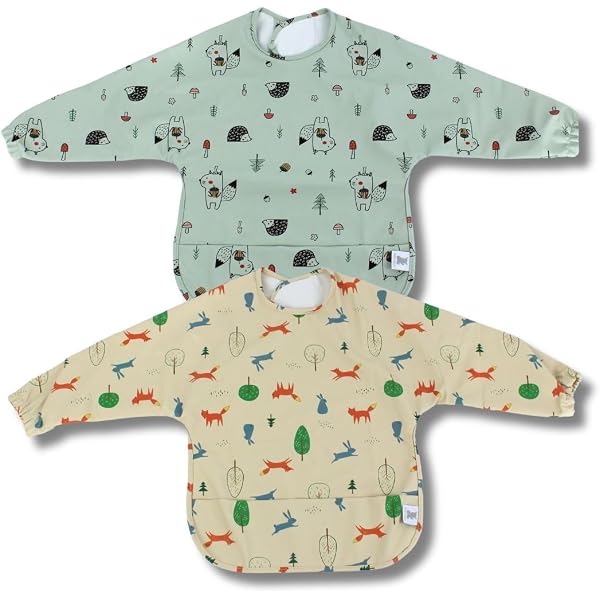 Hello Hippo Lätzchen Mit Ärmeln – Wasserdicht, Verstellbar, Für Babys 6–24 Monate