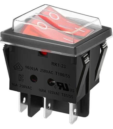 Interrupteur à Bascule ON/OFF CABLEPELADO - SPST 6 Broches, 16A 250V, Vert