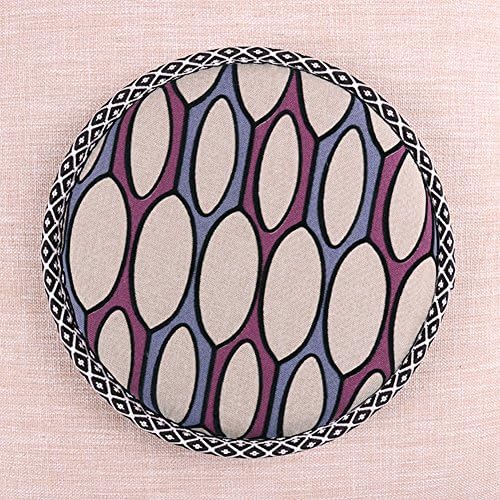 High elastic sponge seat cushion,Round cotton hemp chair cushion Breathable small round stool cushion Student non-slip mat Fabric chair-I diameter33cm(13inch)