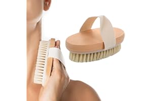 GYCAQAC Brosse à sec pour le corps, Brosse exfoliante physique, Brosse pour le corps en Poils d'Agave Naturels, Parfaite pour le Brossage à Sec, Améliorer les fonctions lymphatiques, Exfoliant