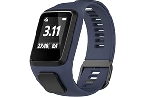 Braleto Correa Compatible con Tomtom Runner3/Runner 2/Spark 3/Adventurer/Golfer 2, Correa Deportivo de Silicona de Repuesto para Tomtom Runner3 (Azul)