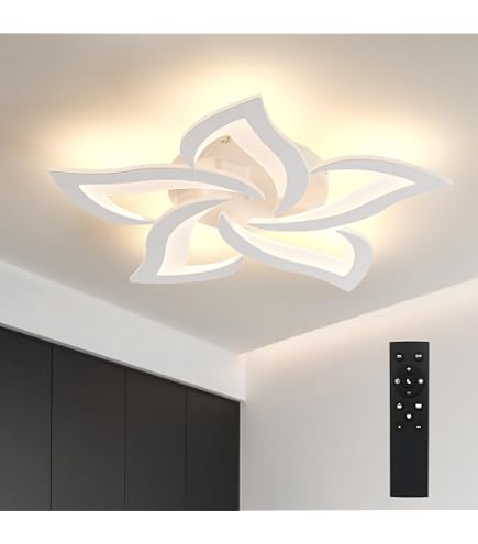 LED Deckenleuchte 90cm Schwarz - Dimmbar, 6000lm, Mit Fernbedienung, Für Wohnzimmer & Küche