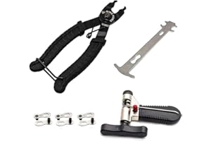 BeiLan Kit di Attrezzi per la Riparazione di Bici,Attrezzo della Catena della Bici+Catena Pinza+Calibro a Catena+Master links, Kit Riparazione Bici per Riparazione della Bicicletta