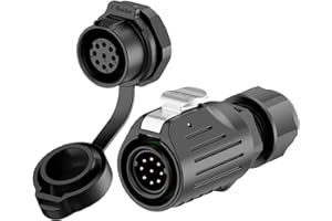 E-WeiChat EW-LP16 Connettore industriale impermeabile IP68 Connettore aeronautico a innesto rapido PBT Connettore circolare Connettore elettrico a sgancio rapido M16 2-9 Poli Presa filettata (9 Poli)