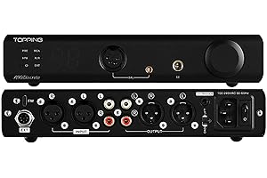 KGUSS Topping A90 Dyskretny wzmacniacz słuchawkowy, 4-pinowy XLR 4.4, symetryczny NFCA, całkowicie dyskretny, symetryczny wzmacniacz 9800 mW x 2 moc wyjściowa, 2 ustawienia wzmocnienia, czarny