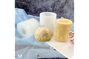 Moules à bougies de Noël pour la fabrication de bougies, 2 moules à bougies en silicone DIY Moule de moulage en résine 3D pour la fabrication de bougies d'aromathérapie à faire soi-même