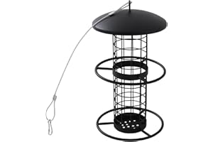 SIENA GARDEN Futtersäule Matt Black für Meisenknödel, 26 cm