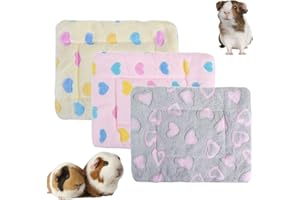 BundleMall 3 piezas de cama de felpa de animales pequeños, cálida manta mullida para cachorros, almohadilla de dormir de forro polar para conejos, chinchilla, ardilla (pequeño: 15 x 11 pulgadas, K)