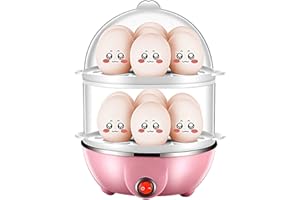 Irishom Hervidor de Huevos de Doble Capa Capacidad para 14 Huevos Hervidor de Huevos Duros Hervidor de Huevos eléctrico antiseco con Taza medidora de 40 ml Verduras al Vapor