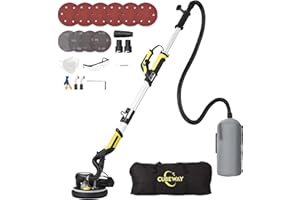 CUBEWAY Ponceuse Girafe, Girafe Ponceuse 750W, LED Poignée télescopique Moteur, 7 Niveaux Vitesses 1800RPM Vitesse avec Dépoussiérage Automatique