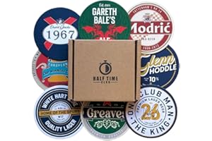 HALF TIME CLUB Tottenham Hotspurs Football Beer Mat Coasters - Perfect for a Gift or Present for Any Spurs Fan (8-Pack)