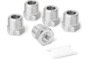 TAISHER 2 pezzi forgiati di boccola esagonale del riduttore dell'acciaio inossidabile 304, 3/8" BSP maschio a 1/4" BSP femmina, riduzione del raccordo adattatore del tubo di forgiatura