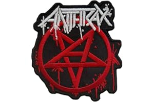 Anthrax Logo Pentagram Iron On Patch (One Size) (Red/Black/White)