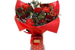 ALL OCCASIONS Crimson Queen Flower Bouquet, Beautiful Fresh Flowers, Perfect for Christmas, Birthdays, Anniversaries and Thank You Gifts.