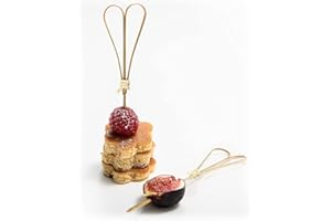 CANAPE KING Natural Disposable Bamboo Skewers 100 Pcs - 100% Compostable Heart Shaped Wooden Kebab Barbecue Cocktail Sticks (12cm/4.7'') - Suitable for Party Christmas Weddings