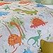 Dinosaur Boys Junior Toddler Quilt Duvet Cover and Pillowcase Bedding Bed Set Kids T-Rex Dino, Green