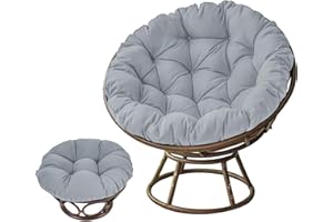 LIXQQS Papasan Cushion - Round Chair Seat Cushion, Waterproof, Indoor/Outdoor (Gray, 70 * 70cm)
