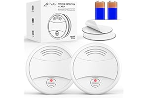 CPVAN Smoke Alarms for Home, Smoke Detectors for Home, Fire Alarm, EN14604, CE Certified, Low-Battery Alert, PA-443 (Standalone). 2 Pack
