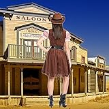 Kostümplanet® Cowgirl Kostüm + extra Halstuch Cowgirlkostüm Damen Cowboy Kostüm Größe 48/50 - 
