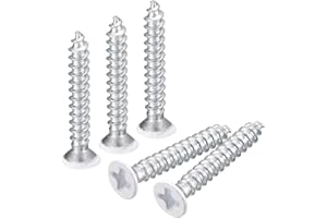 QUARKZMAN ST3x20mm Tornillos Autorroscantes, 25uds Tornillos Autoperforantes de Plana Cabeza Phillips, Madera Tornillos Blanco para Carpintería