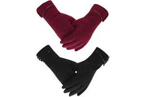 Lama Rękawiczki zimowe, damskie rękawiczki zimowe, ciepłe rękawiczki do obsługi ekranu dotykowego, wiatroszczelne rękawiczki dla kobiet, dziewcząt, zimowe, 2 pary