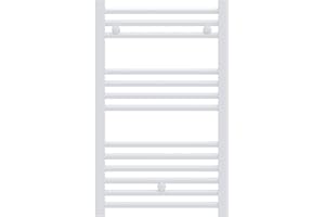 FACULA Fácula - Radiador Toallero DE Agua Ocean Blanco 803x450mm | (NO Eléctrico) | 3 Soportes+purgador | Conexiones 3x1/2