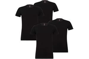 LEVI'S Levis Solid Crew T-shirt męski, podkoszulek z okrągłym dekoltem, rozciągliwa bawełna, 4 szt.