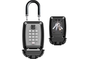 AWKAQUN Cassetta di Sicurezza per Chiavi con Codice 12 Cifre, Cassaforte per Chiavi Grande Cassetta di Sicurezza con Impermeabile, Antiruggine, Robusto per Casa Garage Ufficio Fattoria, Scuola