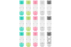 FERCAISH Pack of 15 Contact Lens Case for Hard Cosmetic Lens Case Holder Box, RGP Protective Box for Hard Contact Lenses, Portable Lens Case Holder, for Daily, Travel Use, multicoloured, Portable