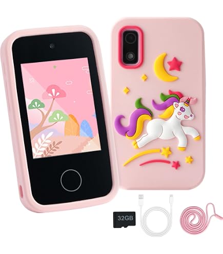 Téléphone Jouet Pour Enfants 3-10 Ans - Écran Tactile 2,8 Pouces, 44 Jeux, Double Caméra, 32 Go | Cadeau Éducatif Licorne Rose - 13