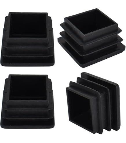 12 Tappi Per Tubi Quadrati 25x25 Mm - Nero, Plastica, Per Sedie E Scaffali - Foto 6