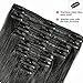 Deluxe Double Weft Remy Human Hair Clip in Extensions #1 Jet Black 8 Pieces Full Head Set 10"-22" Grade 7A Real Natural Long Straight Silky Soft, 22 inches-160g