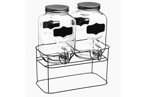 SG SECRET DE GOURMET Secret de Gourmet - Set di 2 distributori di bevande Duo 4L su supporto