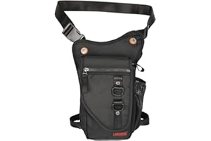 Larswon Thigh Pack, Leg Bag Thigh Pouch Bag Tactical Waist Bag Motrocycle Bag Waterproof Black
