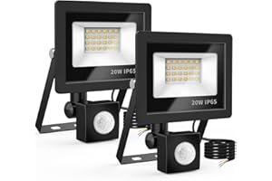 Realky LED Strahler mit Bewegungsmelder, 20W 2000LM Außenstrahler 6500K Kaltweiß Scheinwerfer LED Fluter IP65 Wasserdichter, Aussenlampe mit Bewegungsmelder für Garten, Innenhöfe, Garage (2er-Pack)