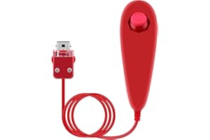 OSTENT Manette Nunchuck Filaire Basée sur le Mouvement pour Nintendo Wii Console Jeu Vidéo Couleur Rouge