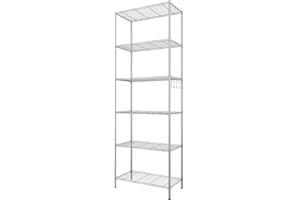 Himimi Estantería Estantería de Cocina Estantería en Metal con Ganchos Laterales de Cromado 54 x 29 x 160 cm ,Plata