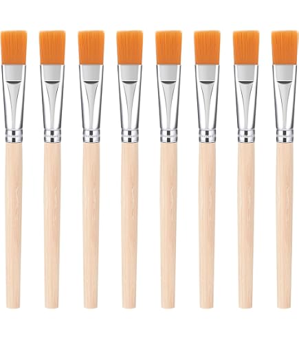10 Flache Acrylpinsel Set – Nylonborsten, Holzgriff, 21 Cm Lang, Für Öl-, Acryl- & Aquarellmalerei